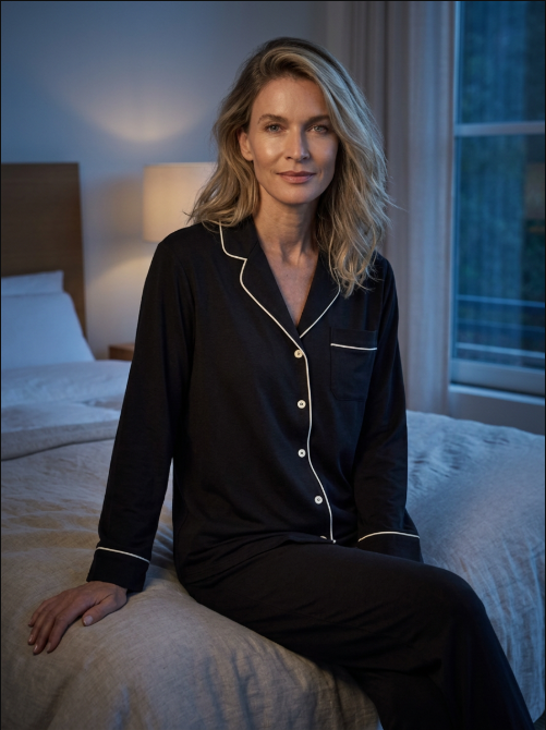 Langærmet Pyjamasskjorte